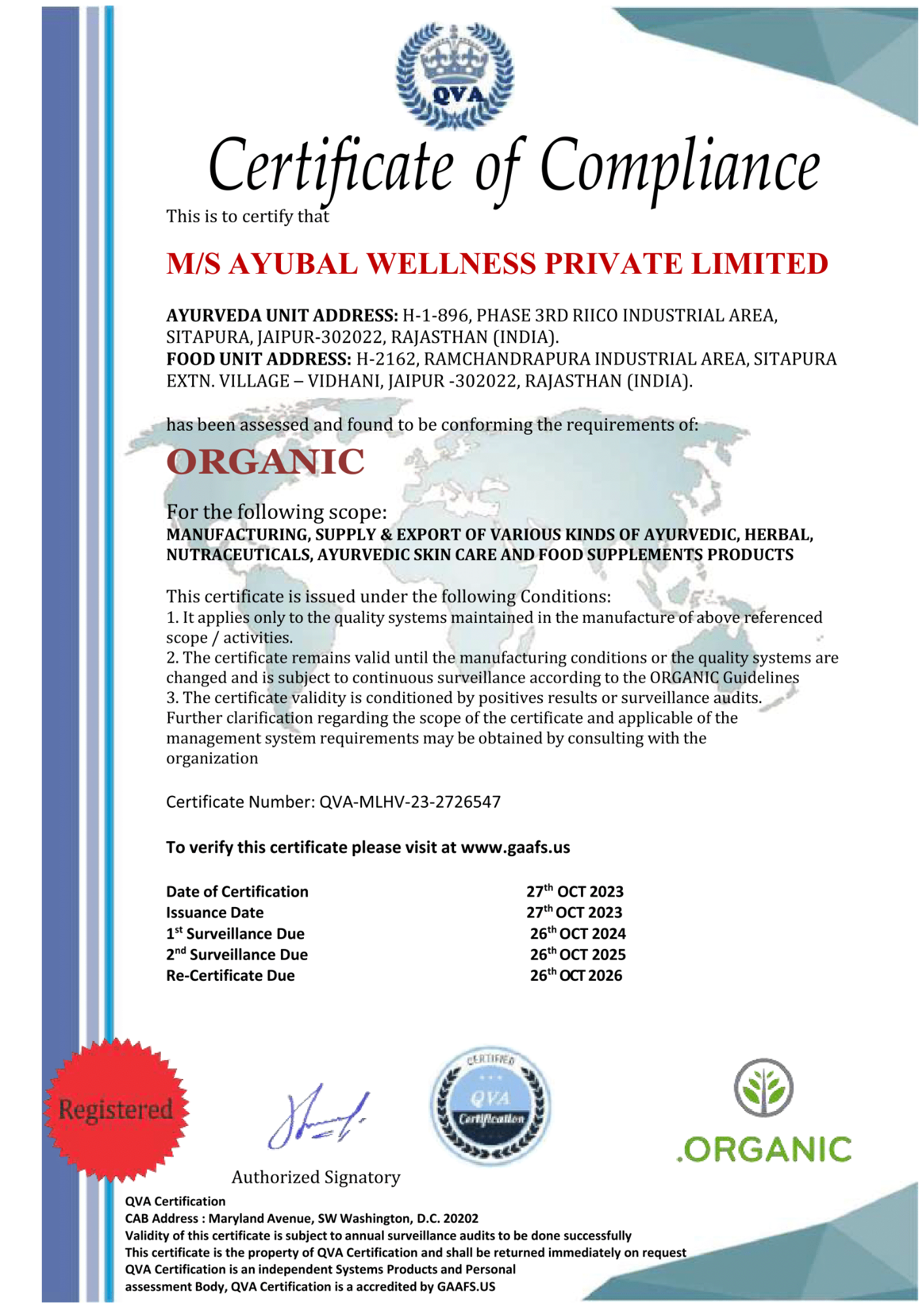 MS AYUBAL  ORGANIC QVA